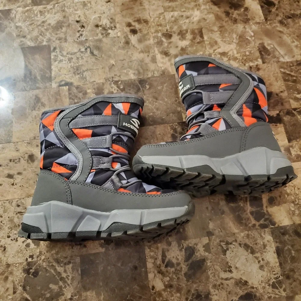 Hobibear Toddler Winter Snow Waterproof Boots Kids‎ Size 26EU/ 9.5US Gray Multi